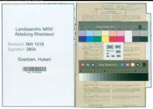 Entnazifizierung Hubert Goertzen , geb. 23.07.1906 (Beamter)