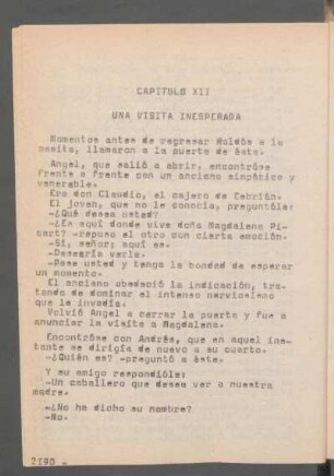 Capítulo XII - Una visita inesperada