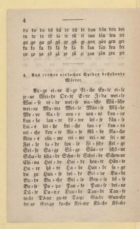 4. Aus solchen einfachen Sylben bestehende Wörter