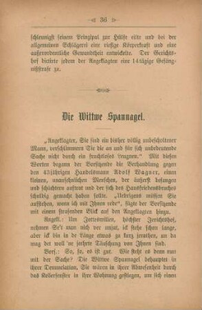 Die Wittwe Spannagel