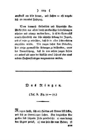 ¬Das¬ Ringen : Taf. X, Fig. 72 - 77