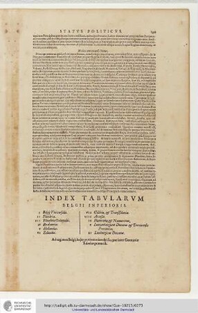 Index Tabularum Belgii Inferioris