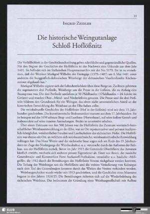 Die historische Weingutanlage Schloß Hoflößnitz