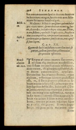 Cap. XX. Quomodo Iudaei ad festum reconciliationis se parent, gallum quendam gallinaceum pro peccatis offerentes.