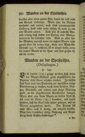 Wunden an der Speiseröhre. (Oesophagus.)
