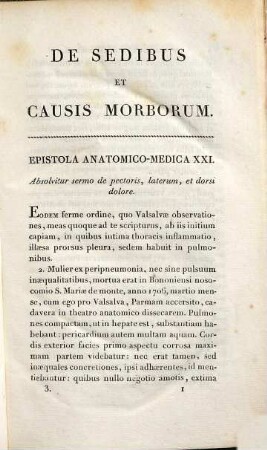 De sedibus et causis morborum per anatomen indagatis : libri quinque: in quibus continentur dissectiones et animadversiones propemodum innumerae, medicis, chirurgis, anatomicis profuturae, 3