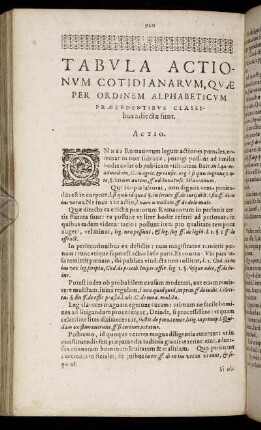 Tabula Actionum Cotidianarum, Quæ Per Ordinem Alphabeticum [...]