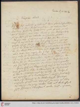 Korrespondenz August Tholuck / Carl Ullmann: Brief von August Tholuck an Carl Ullmann