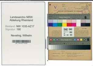 Entnazifizierung Wilhelm Neveling , geb. 21.11.1906 (Bauingenieur)