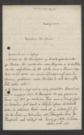 Brief von Georg Fischer an Unbekannt