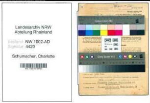 Entnazifizierung Charlotte Schumacher, geb. 13.04.1914 (Stenotypistin)