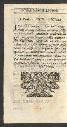 Bonae Mentis Lectori