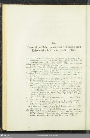 III. Landeskundliche Gesamtdarstellungen und Reisewerke über das ganze Gebiet