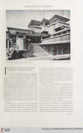 Vol. 55 (1915) = No. 219: Interpretation not imitation