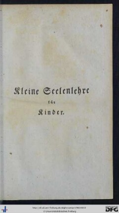 Kleine Seelenlehre für Kinder.