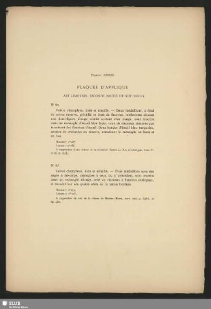 Planche XXXIX Plaques D´Applique Art Limousin, Seconde Moitié Du XIIIe Siècle