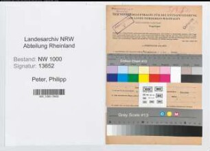 Entnazifizierung Philipp Peter, geb. 12.08.1896 (Postangest.)