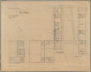 Grund, Peter; Bad Vilbel; Ernst Reuter Schule - Block E, Turnhalle, Hausmeisterwohnung (Grundriss EG); Block E (Grundriss 1. OG); Turnhalle (Grundriss Keller)