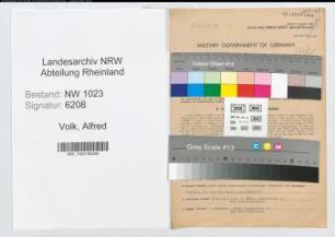 Entnazifizierung Alfred Volk , geb. 16.04.1910 (Angest.)