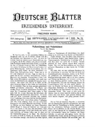 Volksbildung und Volksbildner : (Fortsetzung)