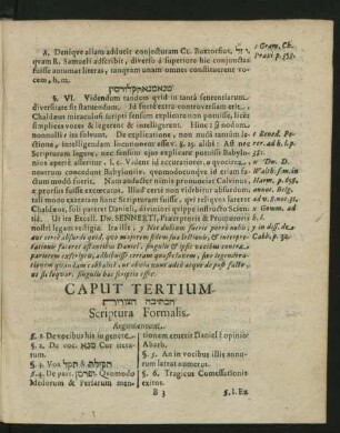 Caput Tertium Scriptura Formalis