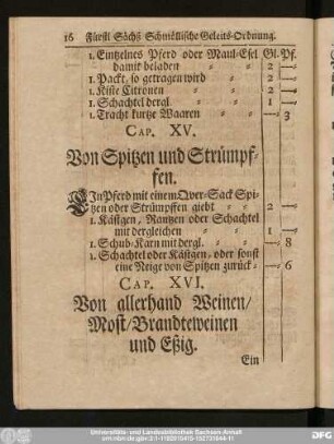Cap. XVI. Von allerhand Weinen, Most, Brandteweinen und Eßig.