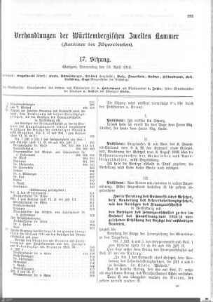 17. Sitzung, Stuttgart, 10.4.1913