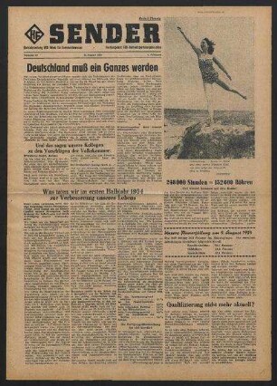 Betriebszeitung 'WF-Sender', Nr.27/1954 (11. August 1954)