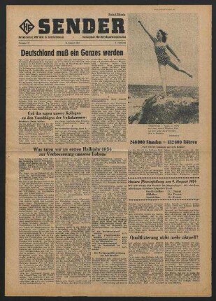 Betriebszeitung 'WF-Sender', Nr.27/1954 (11. August 1954)