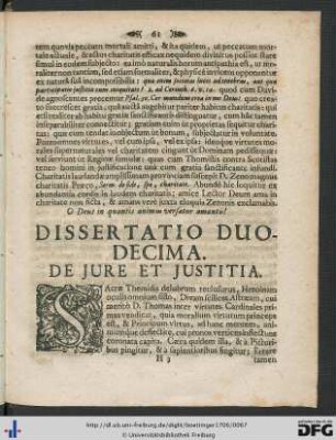 Dissertatio Duodecima. De Jure Et Justitia