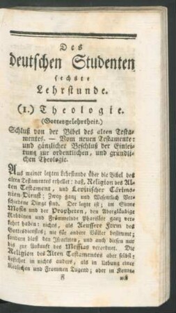 [...] sechste Lehrstunde.