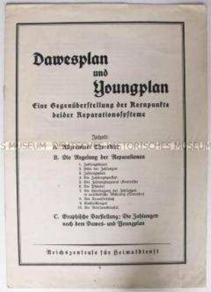 Sonderdruck zur Gegenüberstellung von Dawes-Plan und Young-Plan