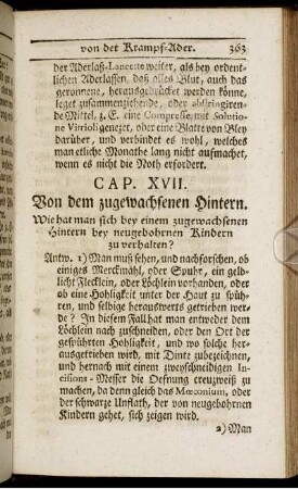 Cap. XVII. Von dem zugewachsenen Hintern.