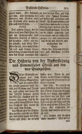 Die Historia von der Aufferstehung und Himmelfahrt Christi aus den vier Evangelisten.