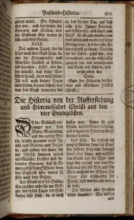 Die Historia von der Aufferstehung und Himmelfahrt Christi aus den vier Evangelisten.