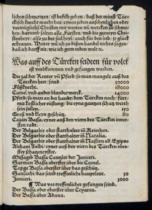 Was auff des Türcken seidten für volck ist umbkommen und gefangen worden.