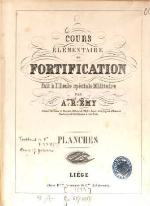 Cours élémentaire de fortification fait à l'École spécialemilitaire, 2. Planches
