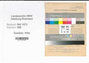Entnazifizierung Willy Suenkler , geb. 27.03.1893 (Kaufmaennischer Angestellter)