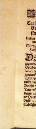 Schreiben von Ihr. Churf. Gn. zu Trier an die Reichs-Stände zu Regenspurg