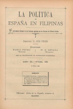 Núm. 29. 15 Marzo 1892