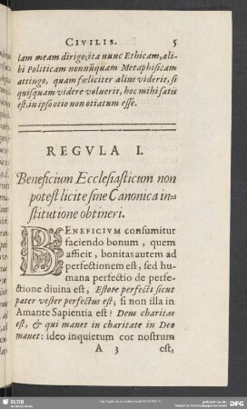 Regula I. Beneficium Ecclesiasticum non potest licite sine Canonica instituione obtinferi