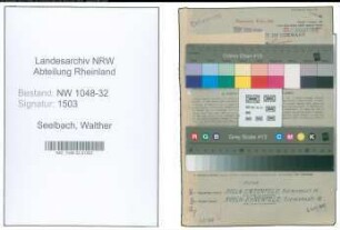 Entnazifizierung Walther Seelbach , geb. 16.03.1902 (Beamter)