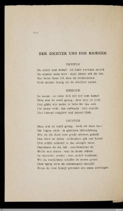 Der Dichter und der Krieger