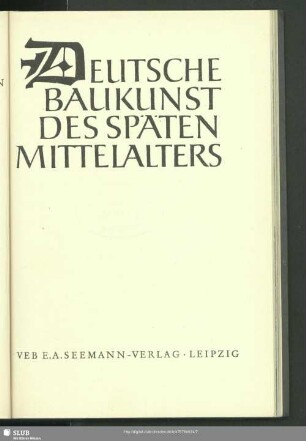 Deutsche Baukunst des späten Mittelalters