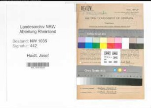 Entnazifizierung Josef Haidt , geb. 20.07.1905 (Angestellter)