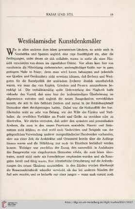 Westislamische Kunstdenkmäler