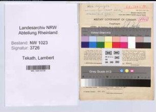 Entnazifizierung Lambert Tekath , geb. 24.01.1895 (Buerogehilfe)