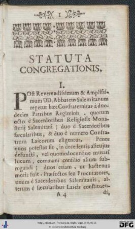 Statuta Congregationis.
