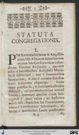 Statuta Congregationis.