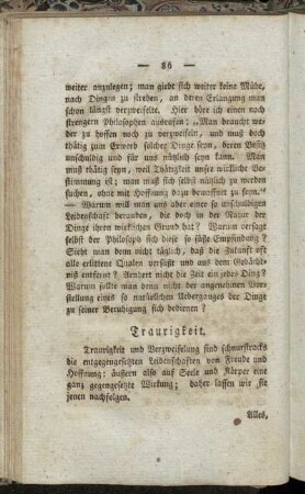 Traurigkeit